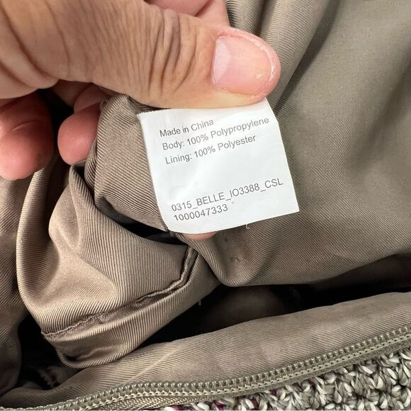 THE SAK Voyager Crochet Gray Stripped Belle Shoulder Tote Bohemian Medium Bag - Picture 11 of 12